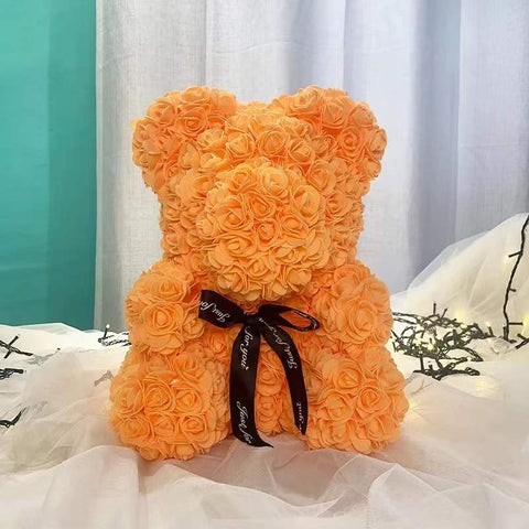 10 Inch Rose Bear - Luxurious Gift for Valentines Day, Anniversary and Birthday